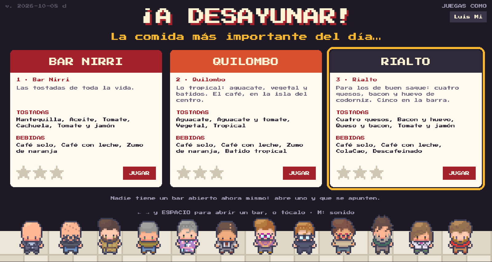 ¡A desayunar!: el menú con los tres bares